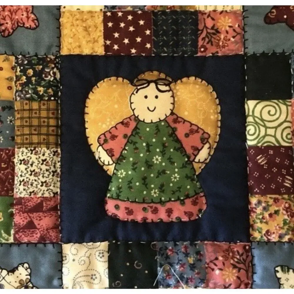 Handmade Quilt Decor Bundle Patchwork Cross Stitch Cottage Farmhouse Mini Quilts
